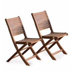 Plow & Hearth Chairs & Rockers|Rockers & Gliders>Eucalyptus Folding Bistro Chairs, Set of 2