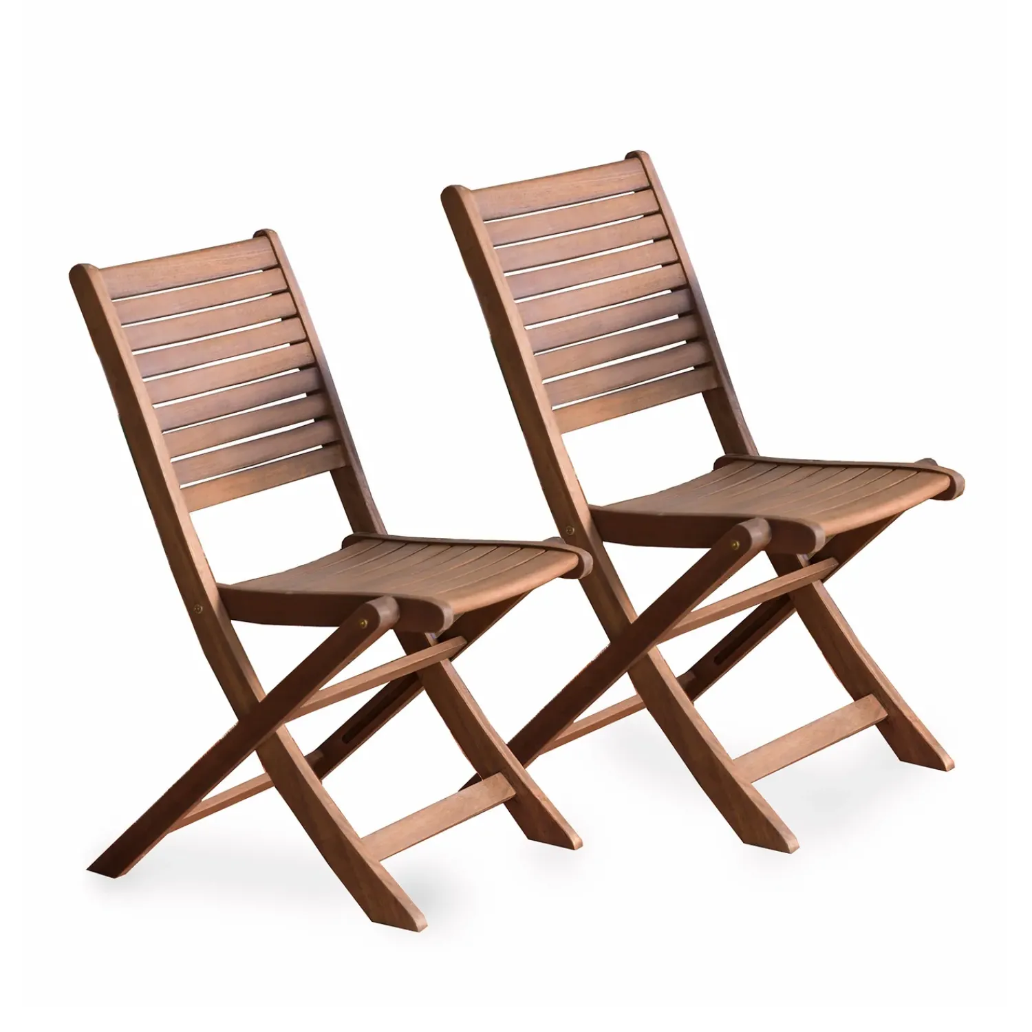 Plow & Hearth Chairs & Rockers|Rockers & Gliders>Eucalyptus Folding Bistro Chairs, Set of 2