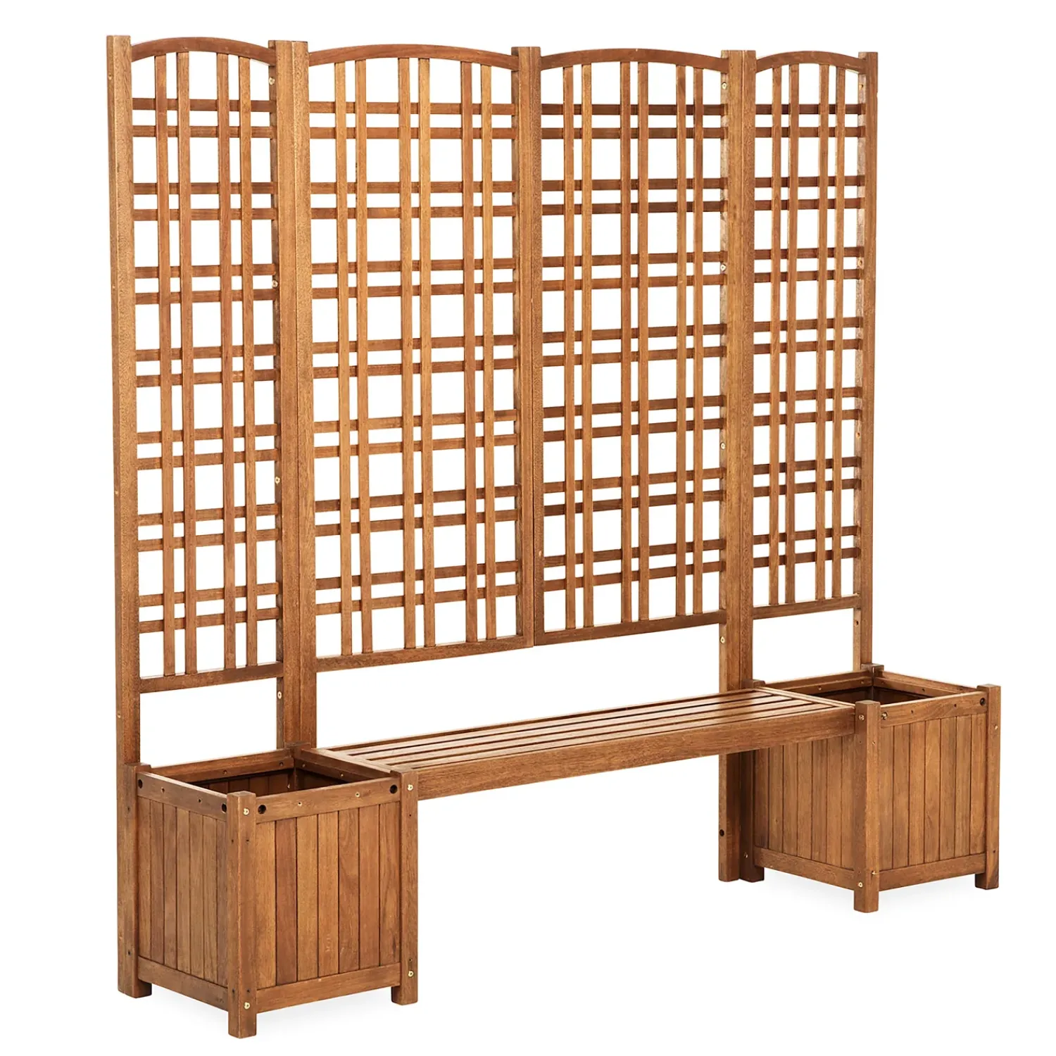 Plow & Hearth Arbors & Trellises|Outdoor Benches>Eucalyptus Slatted Bench Seat