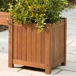Plow & Hearth Planters & Plant Stands|Arbors & Trellises>Eucalyptus Square Planter/Seat