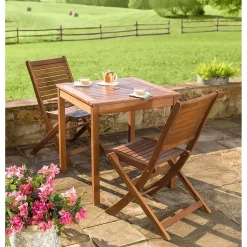Plow & Hearth Outdoor Dining Sets>Eucalyptus Wood Outdoor Square Bistro Table
