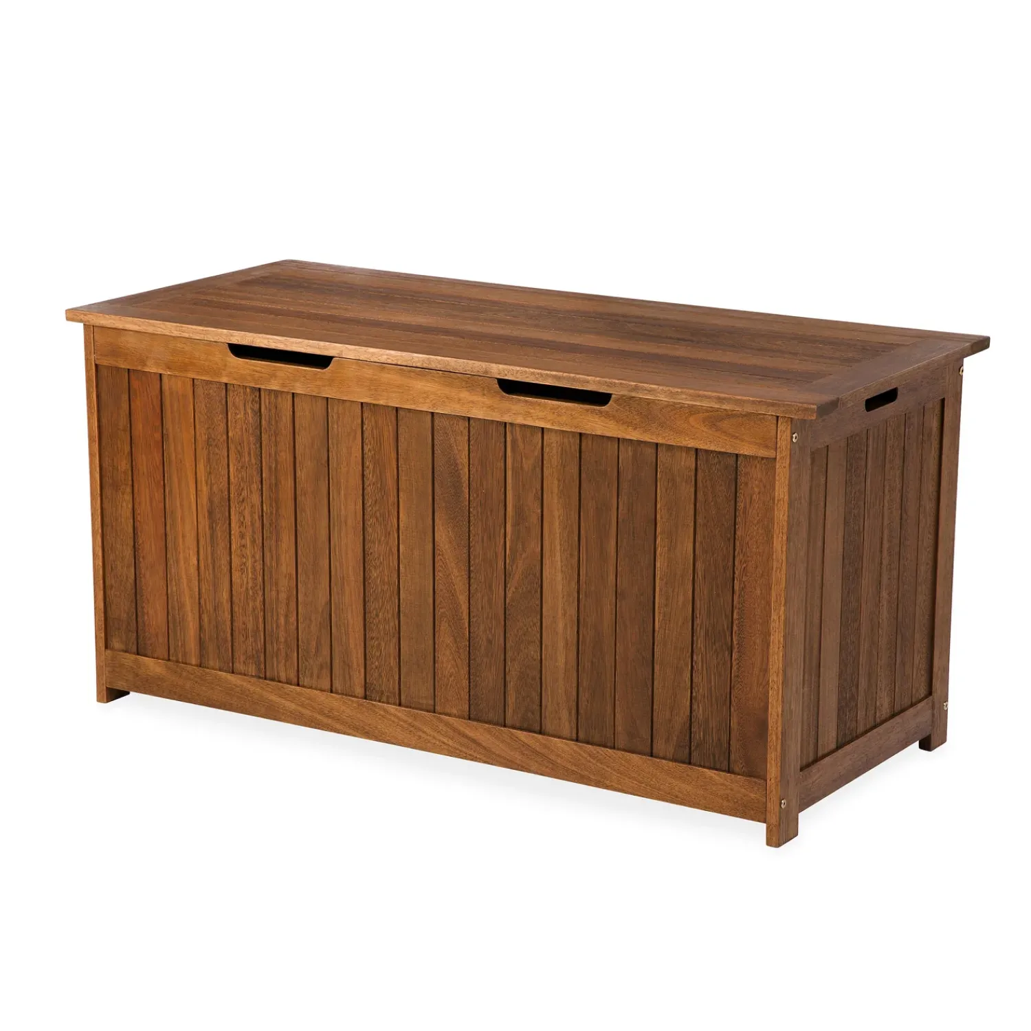 Plow & Hearth Outdoor Benches>Eucalyptus Wood Storage Box, Lancaster Outdoor Furniture Collection Natural