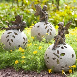 Plow & Hearth Garden Statues|Solar Accents>Fairy Solar Globe Garden Light