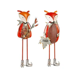 Plow & Hearth Garden Statues>Fall Fox Metal Statuary, Set of 2