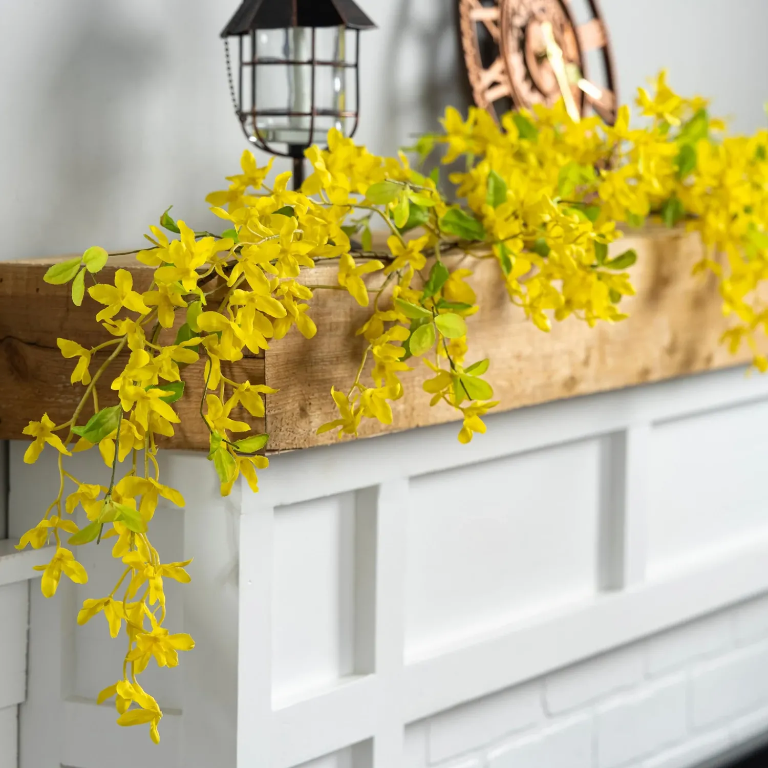 Plow & Hearth Lighted Trees & Garlands>Faux Forsythia Garland