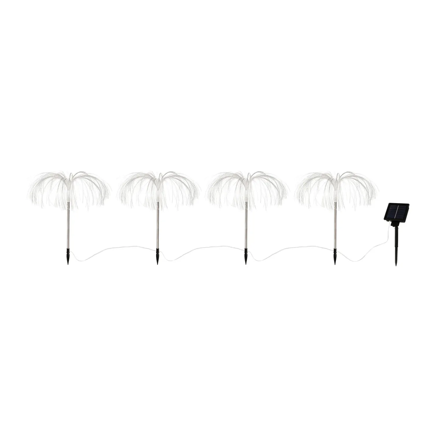 Plow & Hearth Garden Stakes|Solar Accents>Fiber Optic Garden Stake with RGB Lights, Set of 4