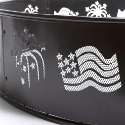Plow & Hearth Fire Pits|Fire Pits>Flags and Fireworks Metal Fire Ring