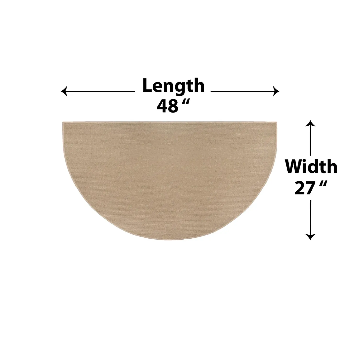 Plow & Hearth Hearth Rugs|Hearth Rugs>Flame-Resistant Fiberglass Half-Round Hearth Rug, 32" x 60"