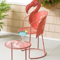 Plow & Hearth Outdoor Seating Sets>Flamingo Chair and Side Table, Set of 2