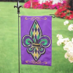 Plow & Hearth Garden Flags>Fleur de Lis Applique Garden Flag