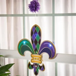 Plow & Hearth Fabric Door Hangers>Fleur de Lis LED Window Décor