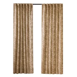 Plow & Hearth Curtain Panels|Insulated Curtains>Floral Damask Rod-Pocket Homespun Insulated Curtain Panel, 42"W x 96"L Harvest