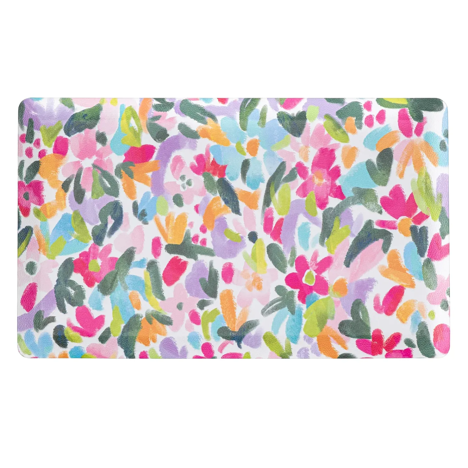 Plow & Hearth Kitchen Linens|Cleaning Supplies>Floral In Bloom Fabric Dish Drying Mat, 20" x 15"