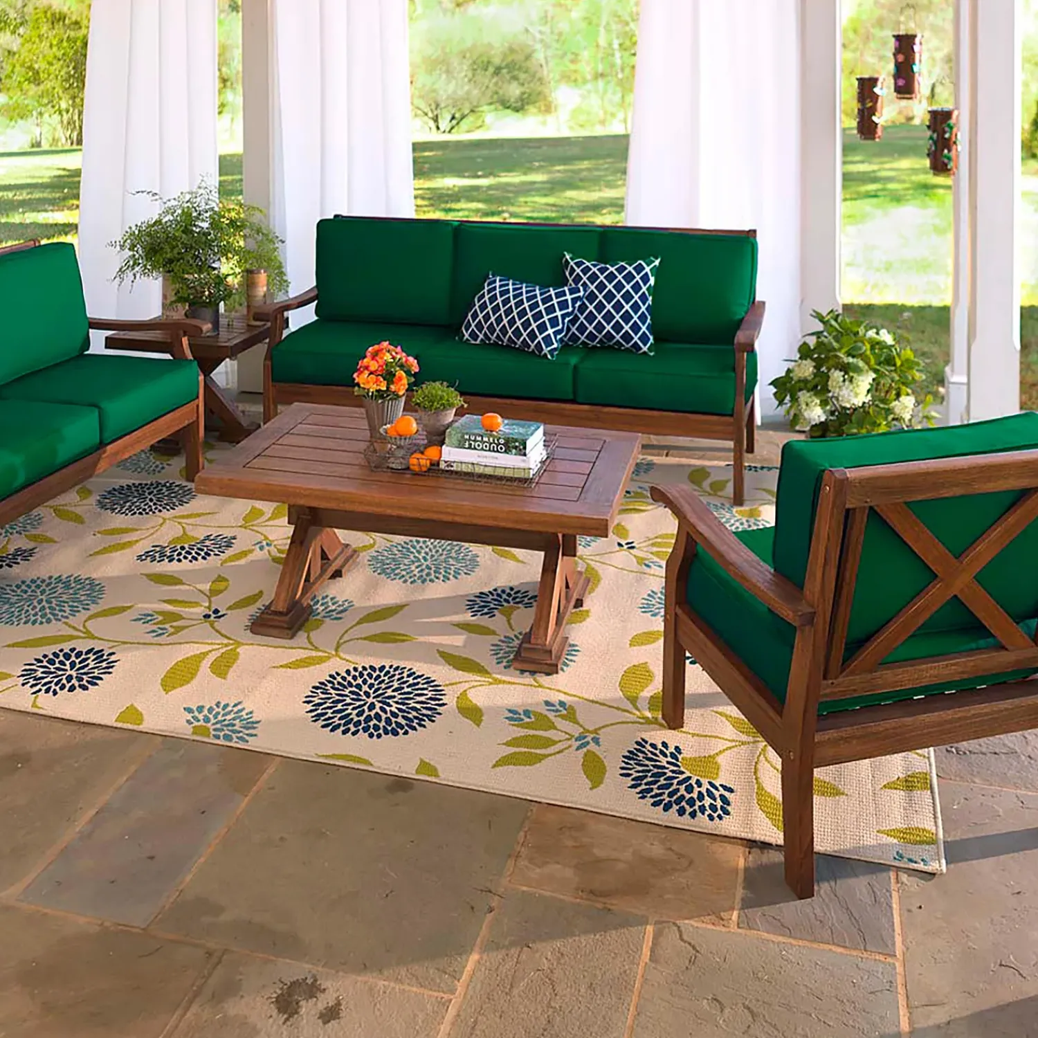 Plow & Hearth Area Rugs>Floral Surry Rug,7'10"x 10'10"