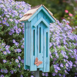 Plow & Hearth Wildlife Housing>Flutter Flat Butterfly House Turquoise