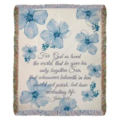 Plow & Hearth Throws & Blankets>For God So Loved the World Tapestry Throw