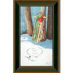 Plow & Hearth Wall Art>Framed Cold Days & Warm Hearts Personalized Print
