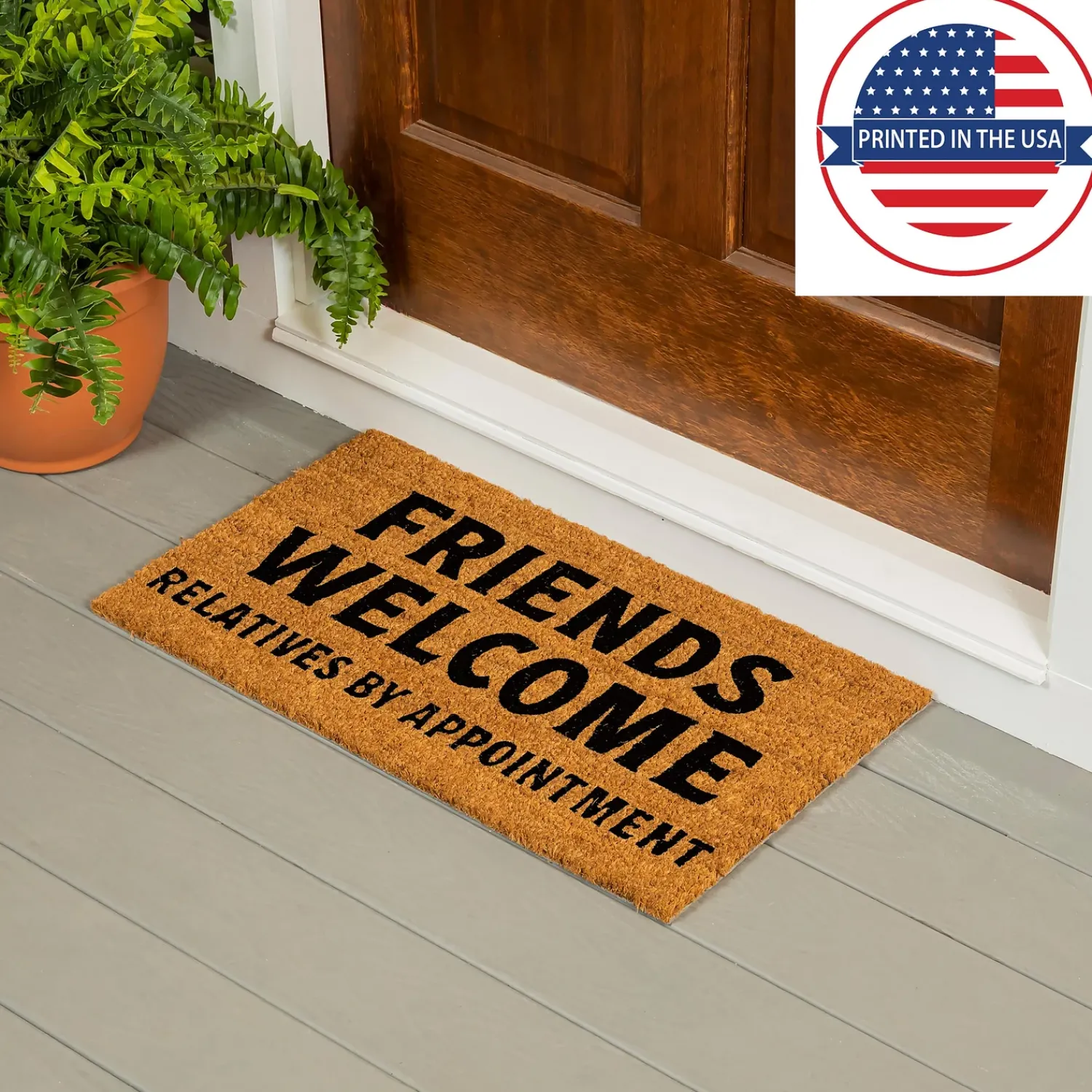 Plow & Hearth Coir Mats>Friends Welcome Coir Mat