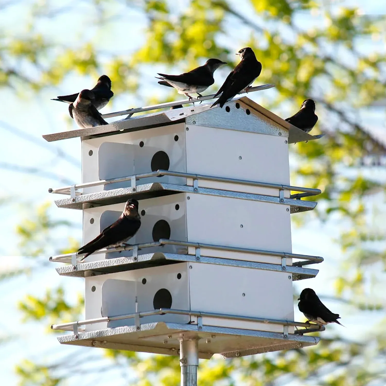 Plow & Hearth Birdhouses>Fully-Assembled 12-Room Purple Martin Birdhouse
