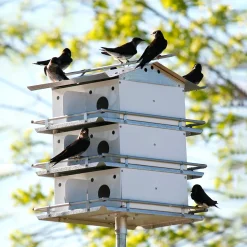 Plow & Hearth Birdhouses>Fully-Assembled 12-Room Purple Martin Birdhouse and Pole Set