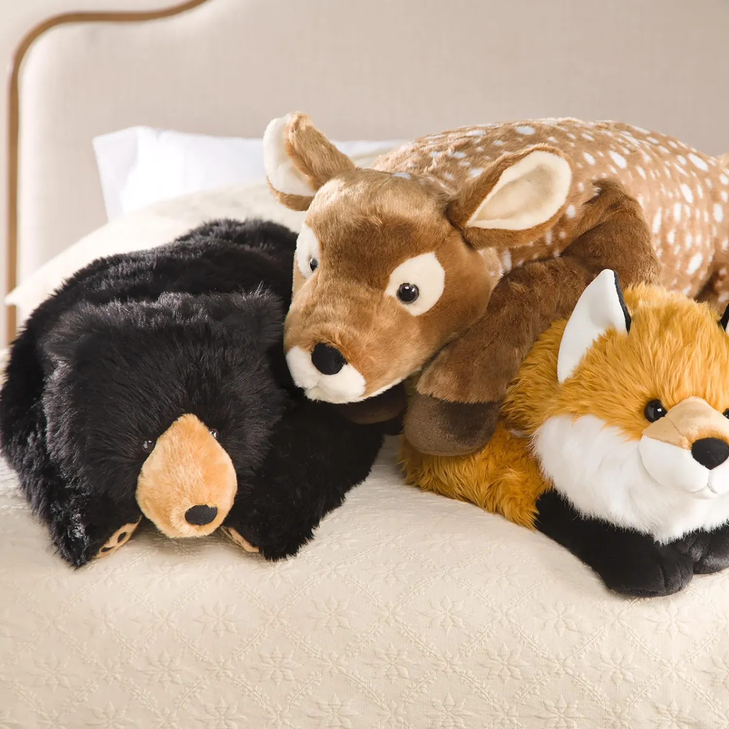 Plow & Hearth Decorative Pillows>Fuzzy Spotted Fawn Plush Cuddle Animal Body Pillow