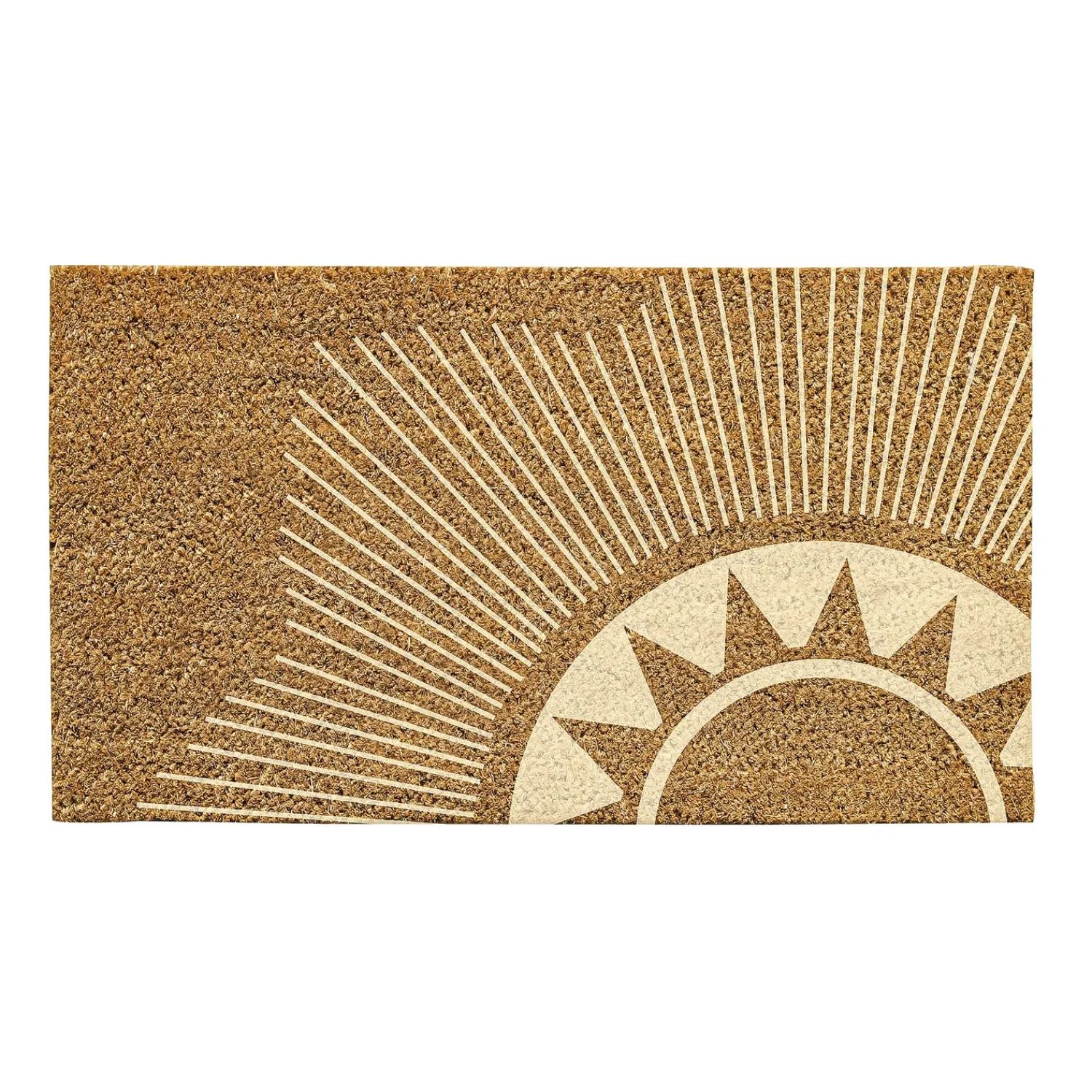 Plow & Hearth Coir Mats>Geometric Sun Natural Coir Mat, 30"L x 18"H