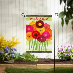 Plow & Hearth Garden Flags>Gerbera Daisies Bouquet Applique Garden Flag