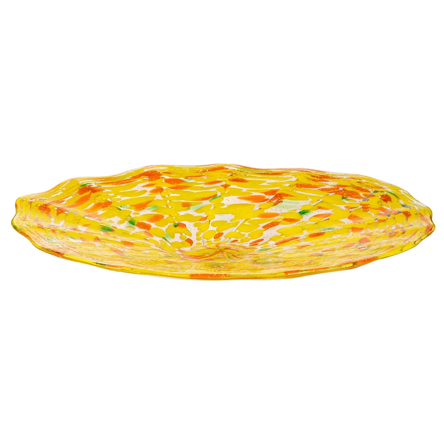 Plow & Hearth Birdbaths>GID Glass Bird Bath, 15"H, Yellow