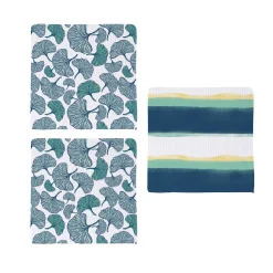 Plow & Hearth Kitchen Linens>Ginkgo Blue Quick Dry Dish Cloth, Set of 3, 10" x 10"