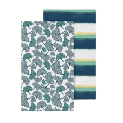 Plow & Hearth Kitchen Linens>Ginkgo Blue Quick Dry Kitchen Towel, 18" x 30"