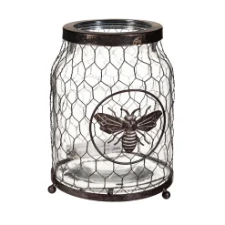 Plow & Hearth Candles & Lanterns|Lighted Accents>Glass Bee Jar Accent Light