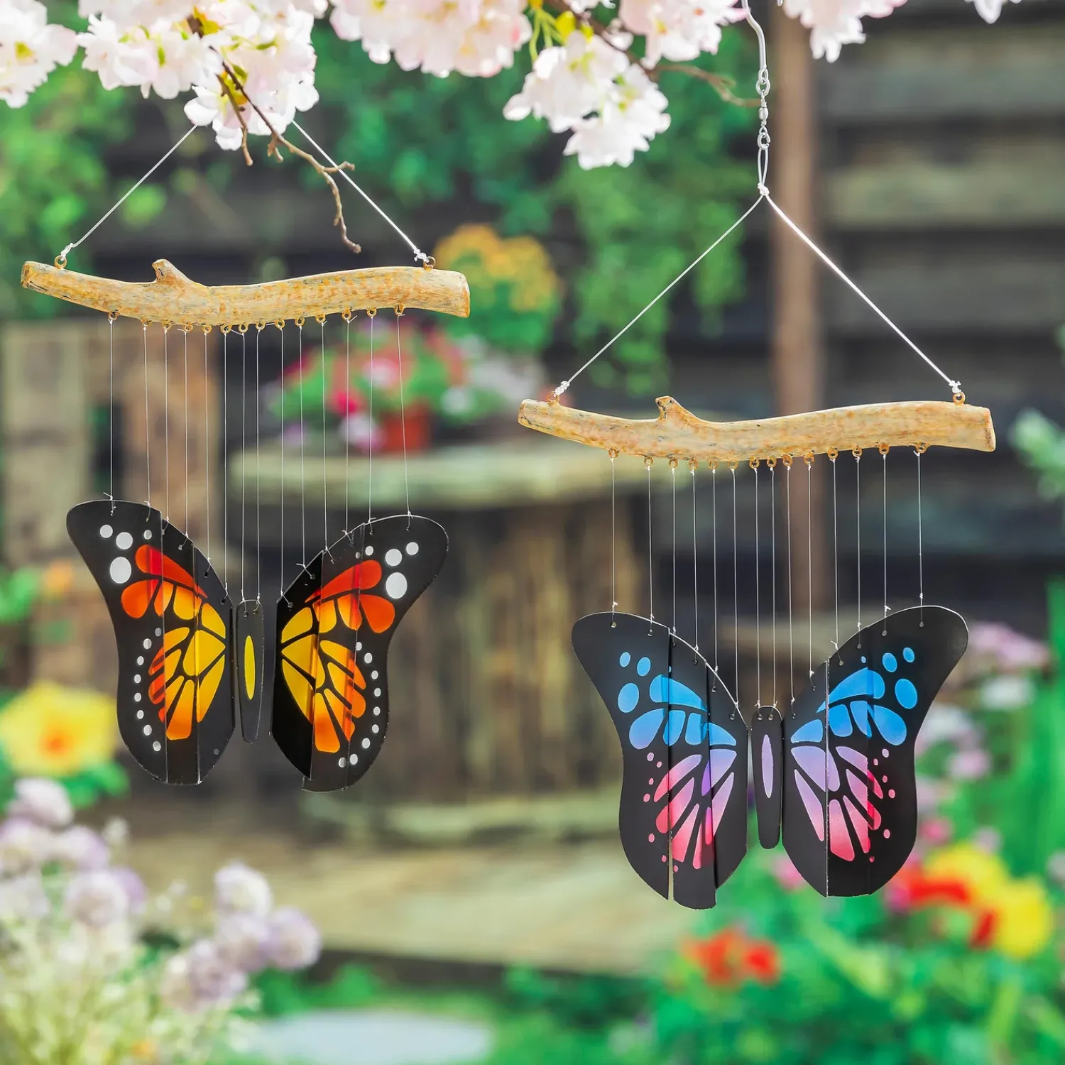 Plow & Hearth Wind Chimes & Mobiles>Glass Butterfly Wind Chime