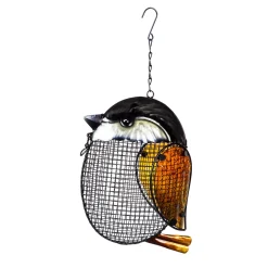 Plow & Hearth Bird Feeders>Glass Chickadee Hanging Mesh Bird Feeder