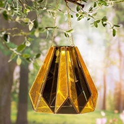 Plow & Hearth Solar Lighting>Golden Glass Hanging Solar Light