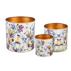 Plow & Hearth Planters & Plant Stands>Golden Lilac Metal Planters, Set of 3
