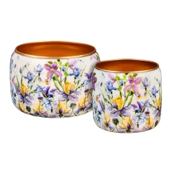 Plow & Hearth Planters & Plant Stands>Golden Lilac Metal Planters, Set of 2