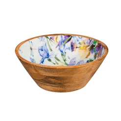 Plow & Hearth Plates & Platters|Serveware>Golden Lilac Wood Bowl, 7.75"L