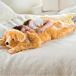 Plow & Hearth Decorative Pillows|Pet Products>Golden Retriever Plush Cuddle Animal Body Pillow
