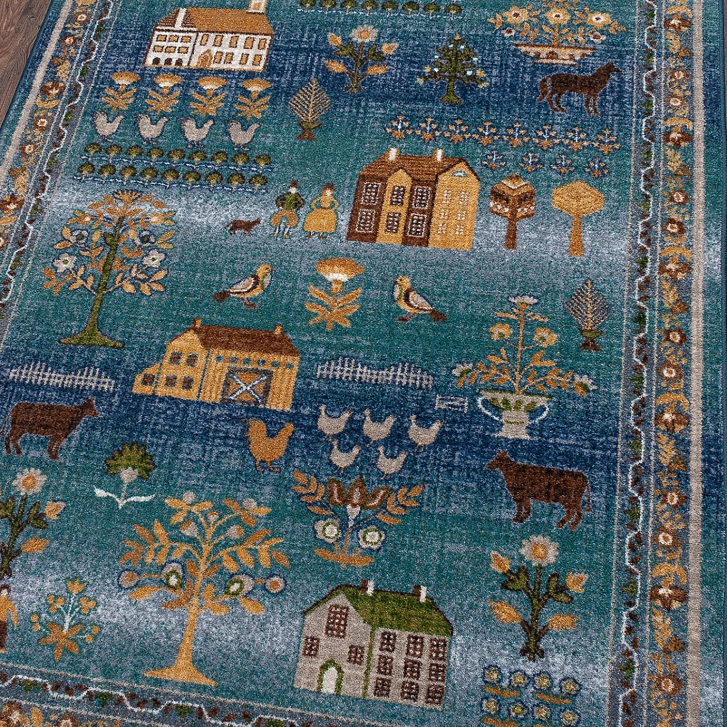 Plow & Hearth Area Rugs>Grafton EnduraStran Folk Art Rug, 7'8" x 10'9"