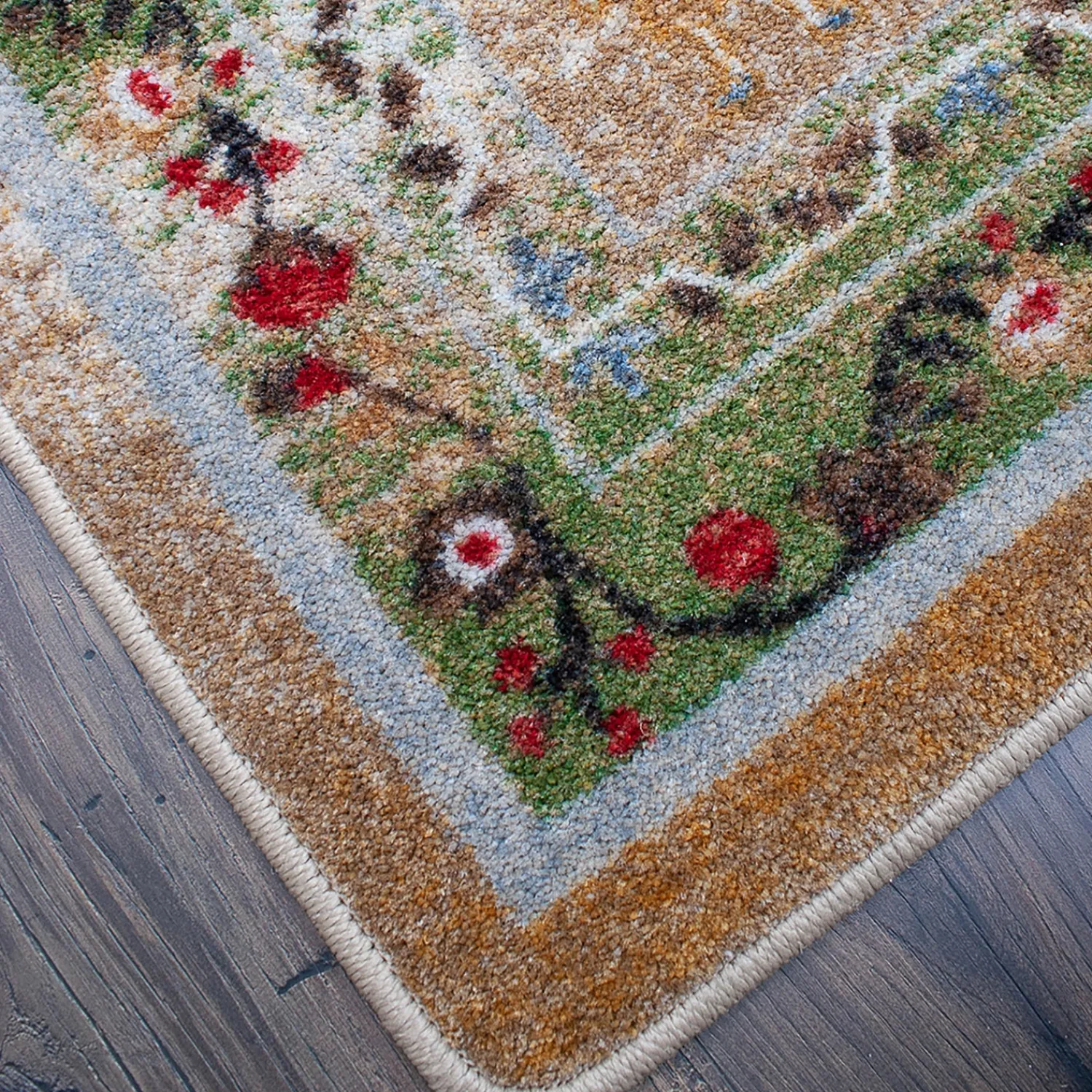 Plow & Hearth Runners>Grafton EnduraStran Folk Art Rug, 2'1" x 7'8" Runner