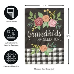 Plow & Hearth Garden Flags>Grandkids Spoiled Here Applique Garden Flag