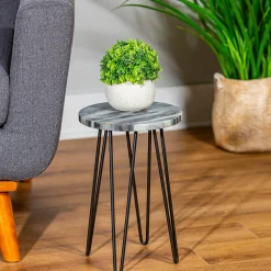 Plow & Hearth Planters & Plant Stands|Accent Tables>Granite Plant Stand with Metal Legs