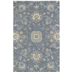 Plow & Hearth Area Rugs>Meadow Floral Vine Wool Runner, 2'6"x 8' Graphite