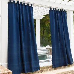 Plow & Hearth Shades & Umbrellas|Outdoor Curtains>Grasscloth Outdoor Curtain Panel with Tab Top, 110"W x 84"L