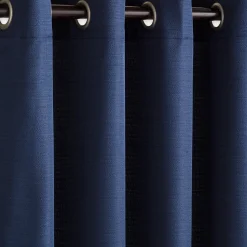 Plow & Hearth Shades & Umbrellas|Outdoor Curtains>Grasscloth Outdoor Curtain Panel with Grommet Top, 54"W x 96"L