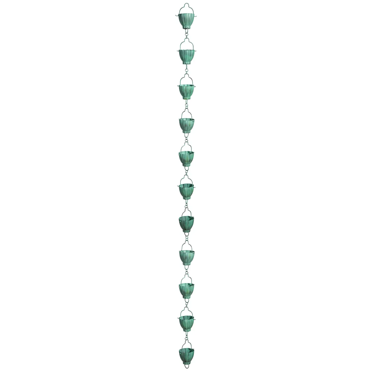 Plow & Hearth Wind Chimes & Mobiles>Green Rustic Bucket Rain Chain, 72" H