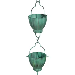 Plow & Hearth Wind Chimes & Mobiles>Green Rustic Bucket Rain Chain, 72" H