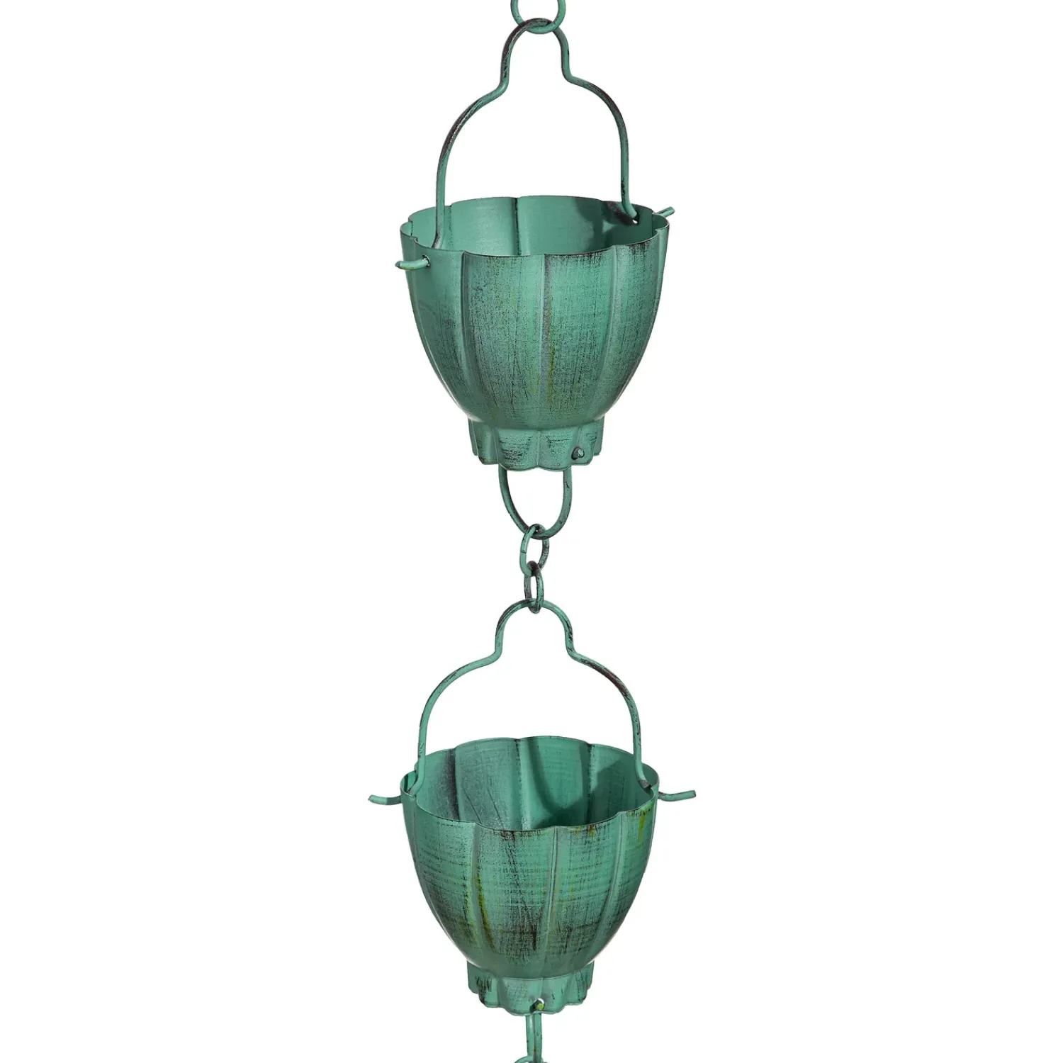 Plow & Hearth Wind Chimes & Mobiles>Green Rustic Bucket Rain Chain, 72" H
