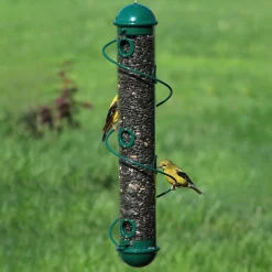 Plow & Hearth Bird Feeders>Spiral-Perch Finch Bird Feeder Green