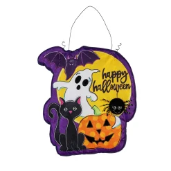 Plow & Hearth Fabric Door Hangers>Halloween Friends Lighted Estate Door Décor